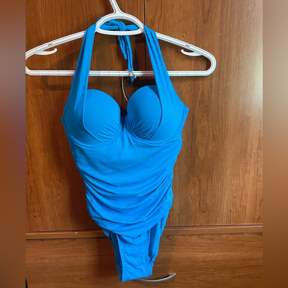 La Vie En Rose Blue One Piece Swimsuit Classic Design